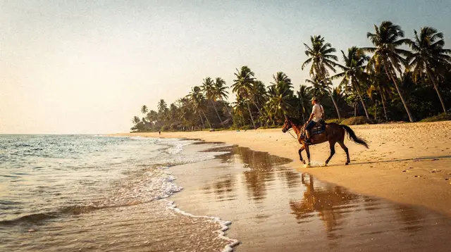 Horseback riding on Macao Beach